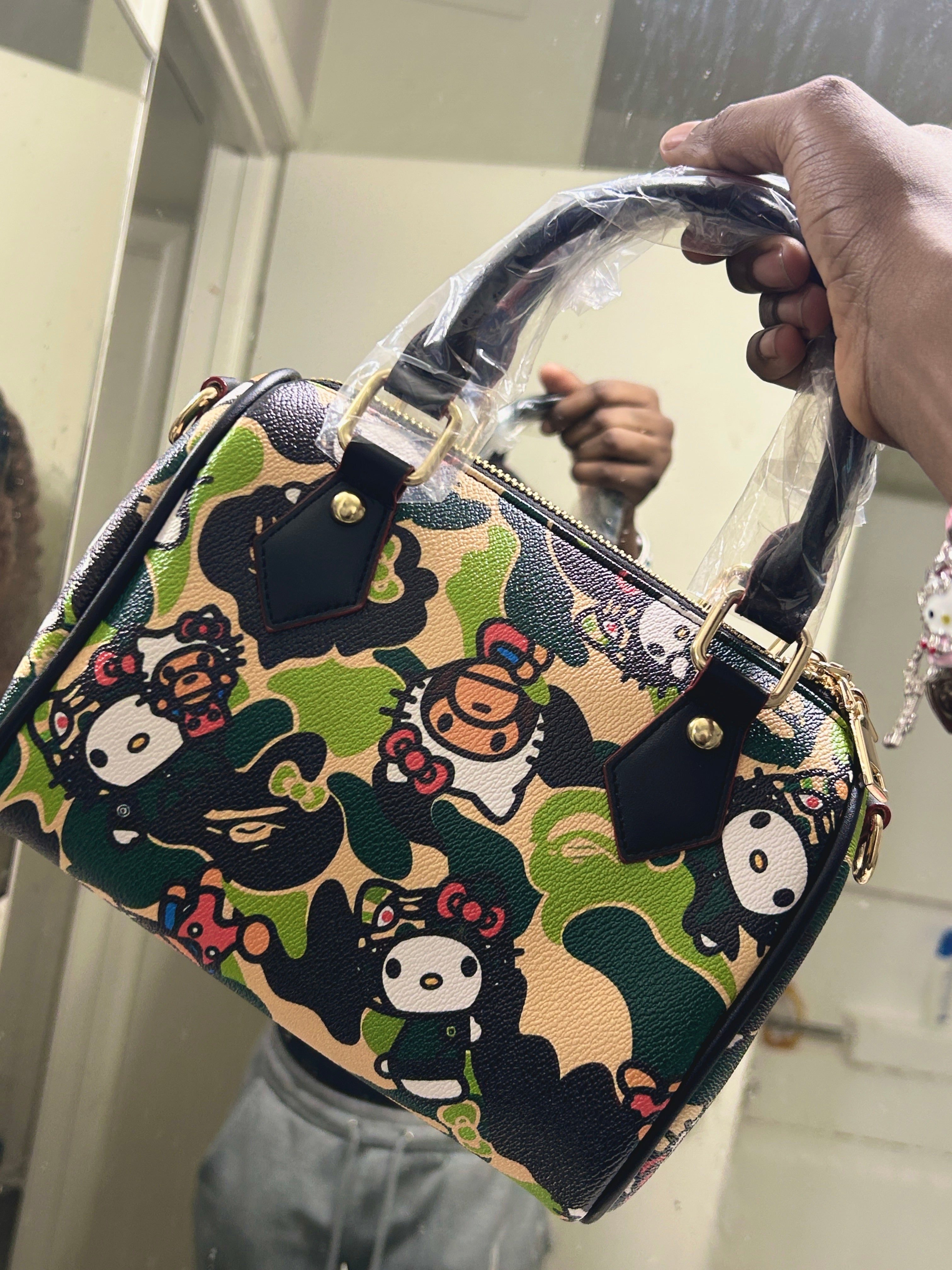 Green camo pillow bag